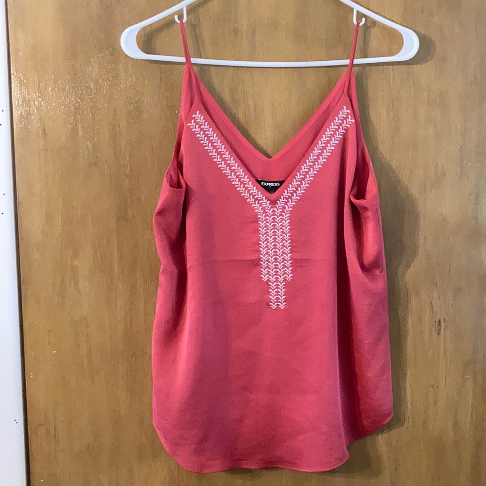 Size small express pink tanktop with white trim new with tag
